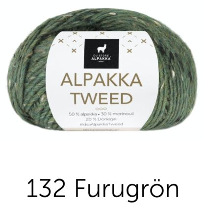 Alpacka tweed skogsgrön