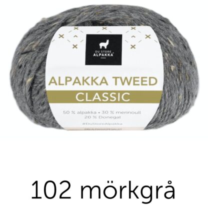 Alpacka tweed klassisk mörkgrå