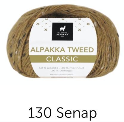 Alpacka tweed klassisk senap