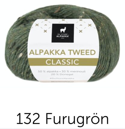 Alpacka tweed klassisk skogsgrön
