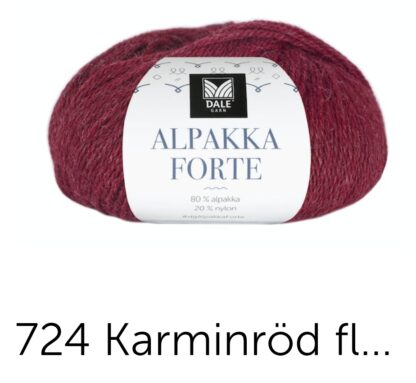 Alpakka forte karminröd melerad