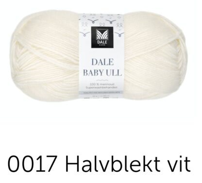 Babyull vit halvblekt