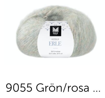 Kidsilk erle grön/rosa melerad