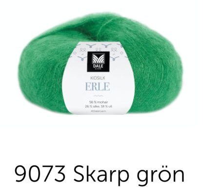 Kidsilk erle skarpt grön