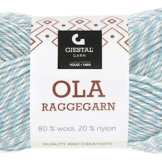 Ola raggegarn vit/karibisk blå/puder blå